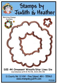 DIE-44 Ornament Wreath/Star Lines Die